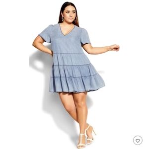 City Chic Women's Plus Size Denim Tier Dress